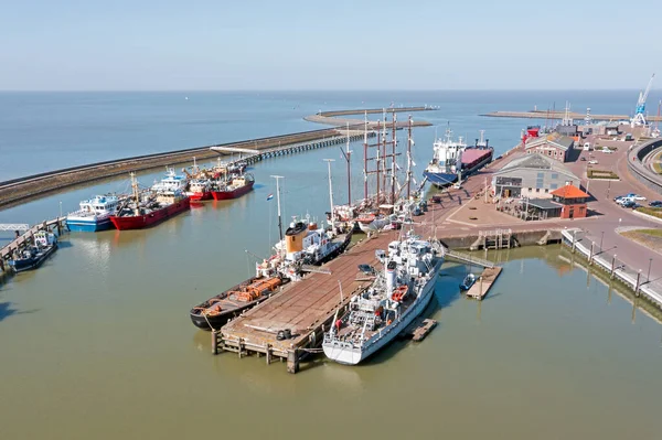 Aéreo Porto Harlingen Friesland Nos Países Baixos — Fotografia de Stock