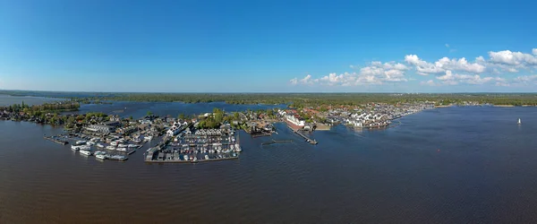 Hollanda Nın Loosdrecht Kasabasından Limanından Hava Manzarası — Stok fotoğraf