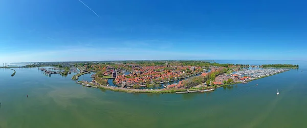 Панорама Воздуха Города Энкхёйзен Эйсселмер Нидерландах — стоковое фото