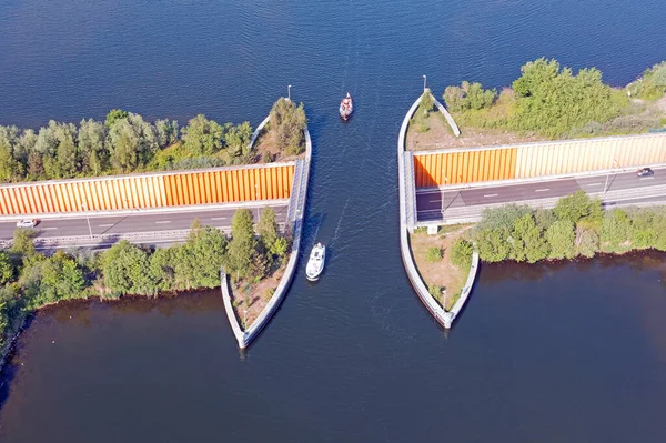 Aereo Dall Aquaduct Harderwijk Veluwemeer Nei Paesi Bassi — Foto Stock