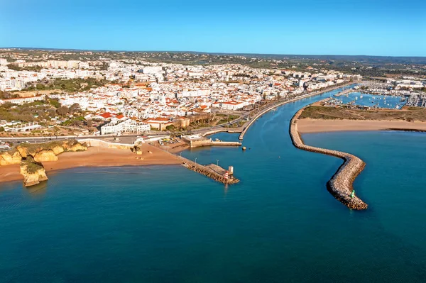 Aérea Ciudad Histórica Lagos Algarve Portugal — Foto de Stock