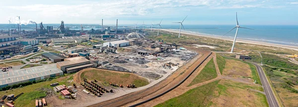 Panorama Indústria Ijmuiden Países Bajos — Fotografia de Stock