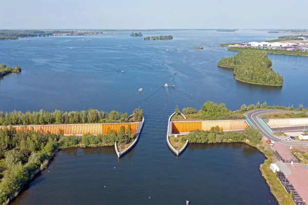 Luchtfoto Van Het Aquaduct Harderwijk Aan Het Veluwemeer Nederland — Stockfoto