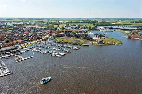 Aerial Cidade Grou Frísia Países Baixos — Fotografia de Stock