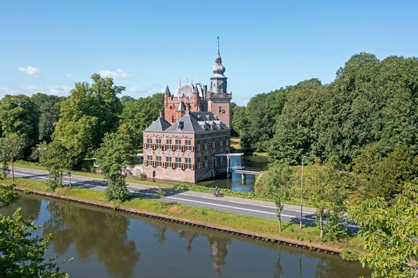 Aerial Castelo Nijenrode Rio Vecht Nos Países Baixos — Fotografia de Stock