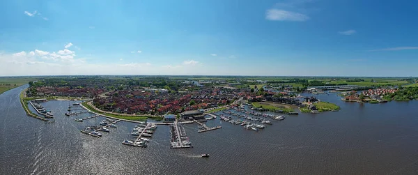 Панорама Воздуха Города Grou Фрисландии Нидерланды — стоковое фото