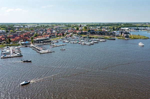 Hollanda Friesland Daki Grou Şehrinden Havadan — Stok fotoğraf