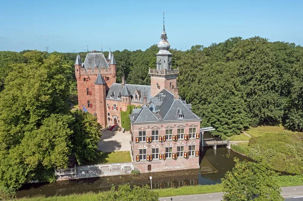 Aerial Dari Kastil Nijenrode Sungai Vecht Belanda — Stok Foto