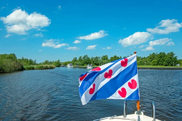 Cruising National Park Alde Feanen Friesland Netherlands Frisian Flag — Stock Photo, Image