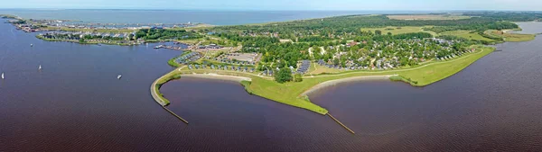 Aerial Panorama Lauwersoog Friesland Netherlands — Fotografia de Stock