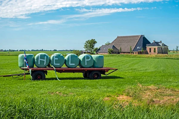 荷兰弗里斯兰的农民抗议政府关于氮政策的决定 — 图库照片