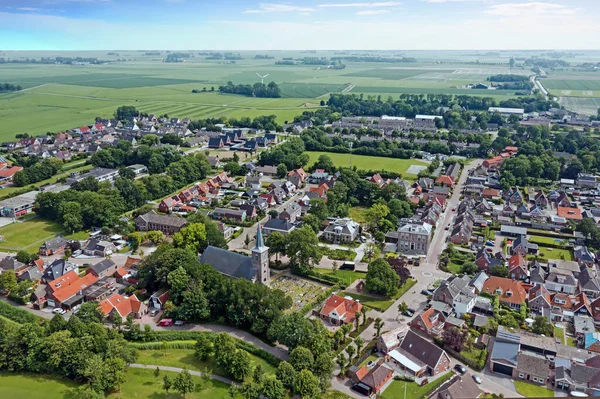 Aerial Traditional Village Ternaard Friesland Netherlands — Stockfoto