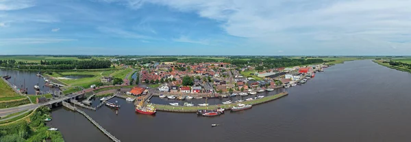 Aerial Panorama Traditional Town Zoutkamp Netherlands — Photo