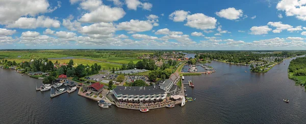 Aerial Panorama City Earnewoude Friesland Netherlands — стоковое фото