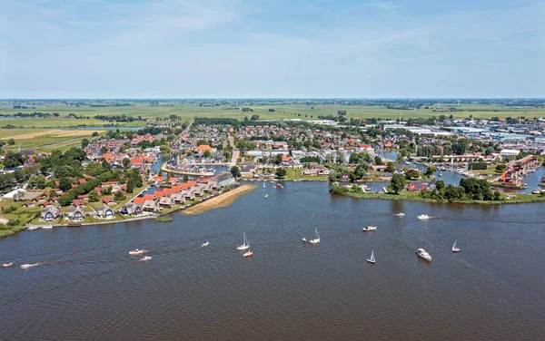 Aerial City Heeg Heegermeer Friesland Netherlands — Stockfoto