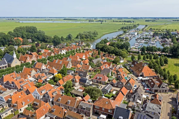Aerial Traditional City Sloten Friesland Netherlands — Stock Photo, Image