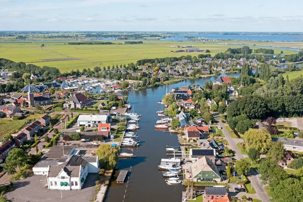 Aerial Little Village Uitwellingerga Friesland Netherlands — Stok fotoğraf