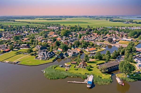 Aerial City Langweer Friesland Netherlands — Stok fotoğraf