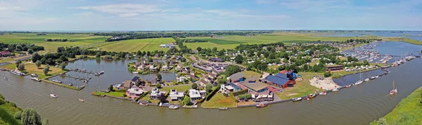 Aerial Panorama Galamadammen Koudum Friesland Netherlands — стоковое фото