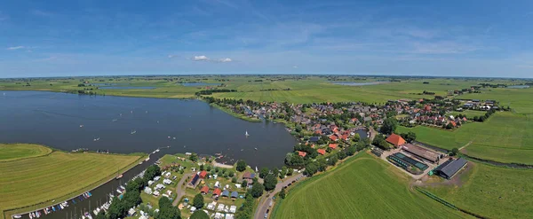 Aerial Panorama Village Oudega Friesland Netherlands — Stock Photo, Image