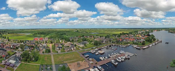 Aerial Panorama City Earnewoude Friesland Netherlands — Stock Photo, Image