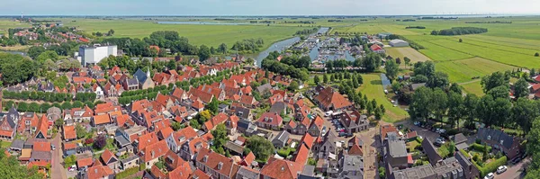 Aerial Panorama Traditional Village Sloten Friesland Netherlands — Stock Photo, Image