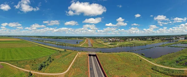 Aerial Panorama Hendrik Bulthuis Aquaduct Friesland Netherlands — Stockfoto
