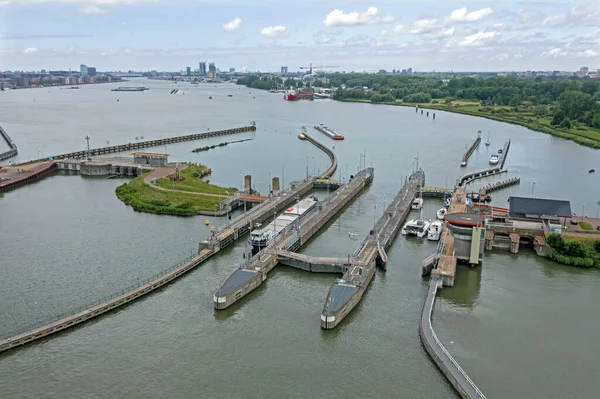 Aerial Oranje Zsilipek Amszterdamban Hollandiában — Stock Fotó