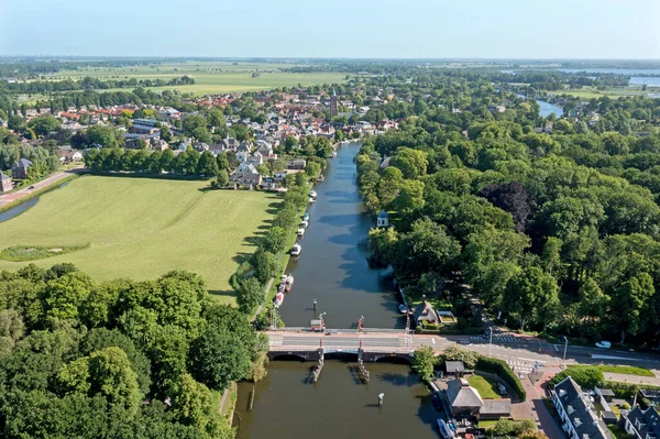 Aerial River Vecht Loenen Aan Vecht Netherlands — Stock Photo, Image