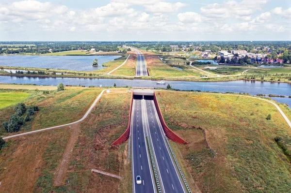 Aerial Hendrik Bulthuis Aquaduct Friesland Netherlands — Stockfoto