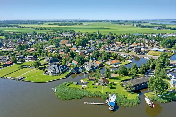 Aerial City Langweer Friesland Netherlands — стоковое фото