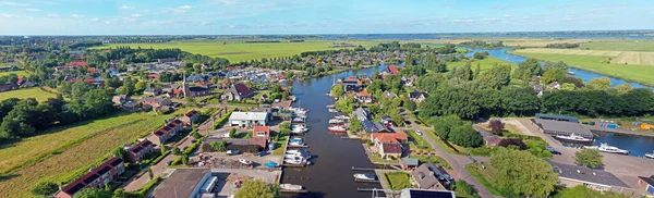 Aerial Panorama Little Village Uitwellingerga Friesland Netherlands — Foto Stock