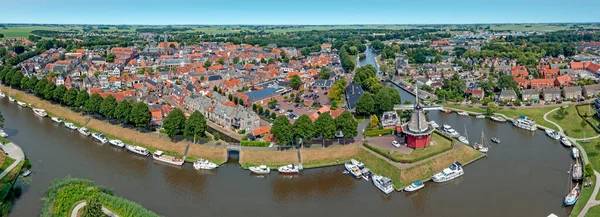Панорама Воздуха Города Доккум Фрисландии Нидерланды — стоковое фото