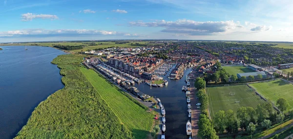 Aerial Panorama Traditional Village Spakenburg Netherlands — Stok fotoğraf