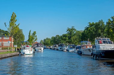 Boats in the harbour from Joure in Friesland the Netherlands