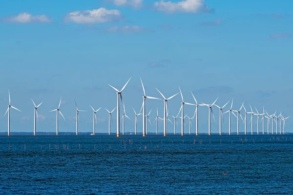 Windturbines Het Ijsselmeer Friesland — Stockfoto