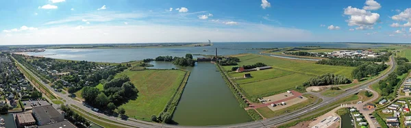 Воздушная Панорама Насосной Станции Вауда Возле Леммера Фрисландии Нидерланды — стоковое фото