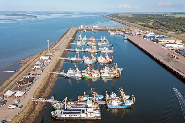 Hollanda Friesland Daki Lauwersoog Limanından Havadan — Stok fotoğraf