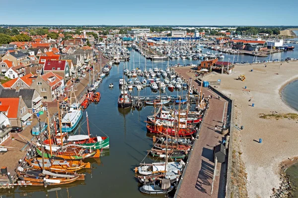 Geleneksel Urk Kasabasından Havadan Hollanda Limanından — Stok fotoğraf