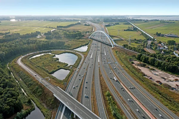 Aérien Jonction Muiderberg Avec Aux Pays Bas — Photo