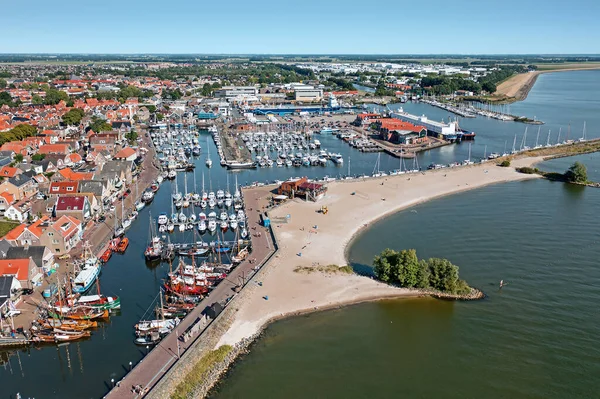 Εναέρια Από Την Παραδοσιακή Πόλη Urk Και Λιμάνι Στην Ολλανδία — Φωτογραφία Αρχείου