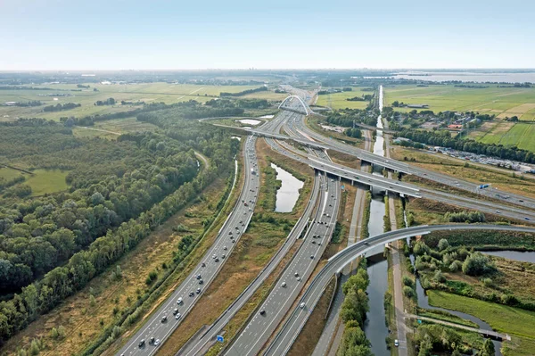 Aérien Jonction Muiderberg Avec Aux Pays Bas — Photo