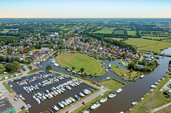Aerial Traditional Town Eastermar Friesland Netherlands — Stok fotoğraf