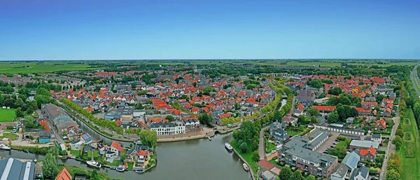 Панорама Воздуха Традиционного Города Bolsward Фрисландии Нидерланды — стоковое фото