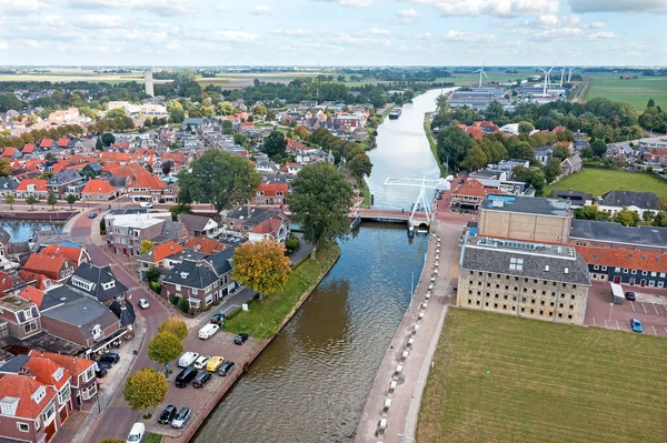 Panorama Aereo Dalla Città Tradizionale Franeker Frisia Paesi Bassi — Foto Stock