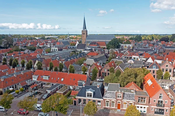 Flygfoto Från Den Traditionella Staden Franeker Friesland Nederländerna — Stockfoto