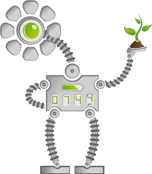 Robot tournesol Eco — Image vectorielle