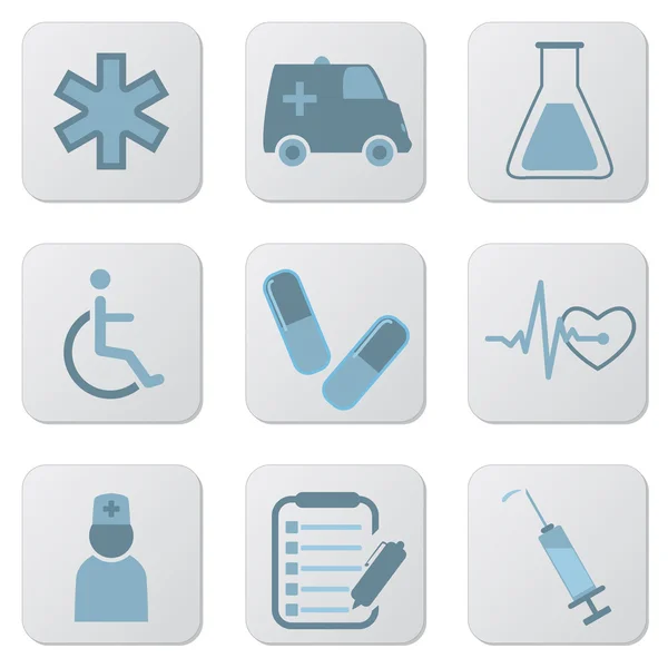 Medical blue icons — Stock Vector