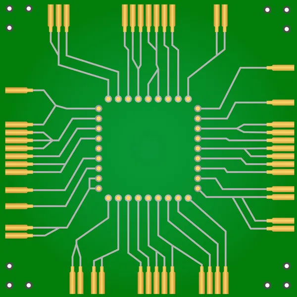 Printed circuit board for central processor unit — Stock Vector