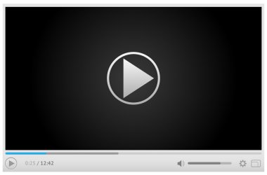Online video player for web in light colors clipart
